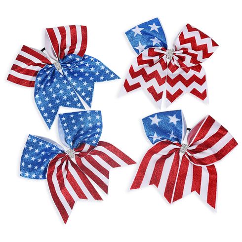 Toddlers/Kids Independence Day Bow Hair Ties Color-A big image 2