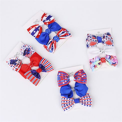 3-pack Toddler/Kid Independence Day Hair Clips Multi-color big image 3