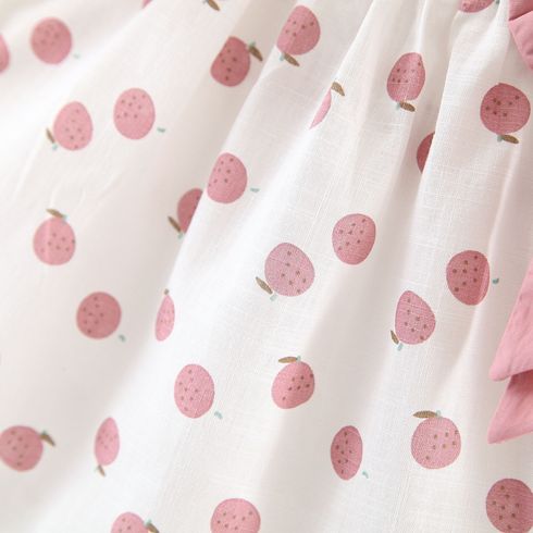 2-piece Toddler Girls Fruit Print Bow Top and Shorts Set Pink big image 1