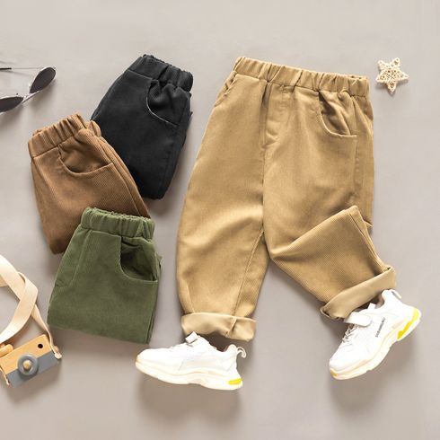 Toddler Boy/Girl Basic Solid Color Elasticized Cotton Corduroy Pants
