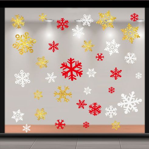 Merry Christmas Window Clings Window Static Stickers for Glass Windows