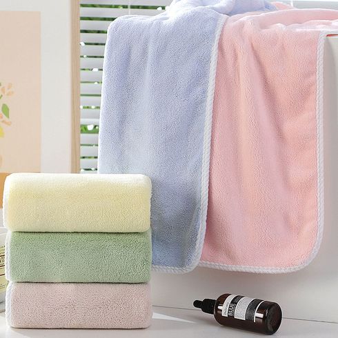 Pure Color Towel Washcloth Absorbent Quick Drying Bath Towel Ultra Soft and Gentle Coral Fleece Face Towel Bath Towel