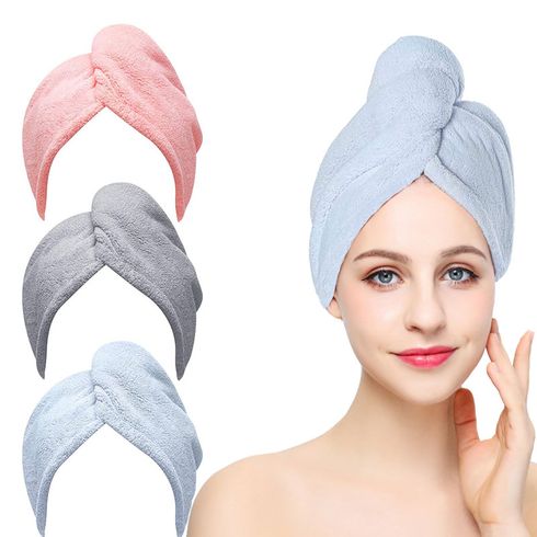 Toalha de cabelo feminino multifuncional super absorvente turbante de cabelo seco rápido para secar o cabelo