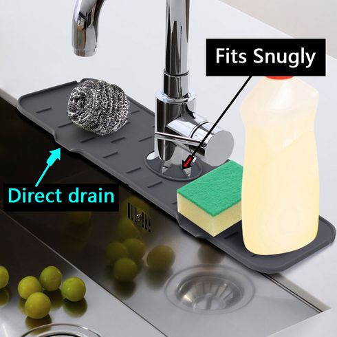 Évier de cuisine anti-éclaboussures tapis de robinet en silicone évier déflecteur anti-éclaboussures d'eau sous le robinet accessoires d'évier de cuisine