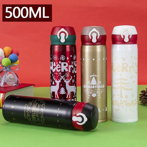 500ML Christmas Stainless Steel Thermos Compact Water Bottle Christmas Gift Thermo Mug