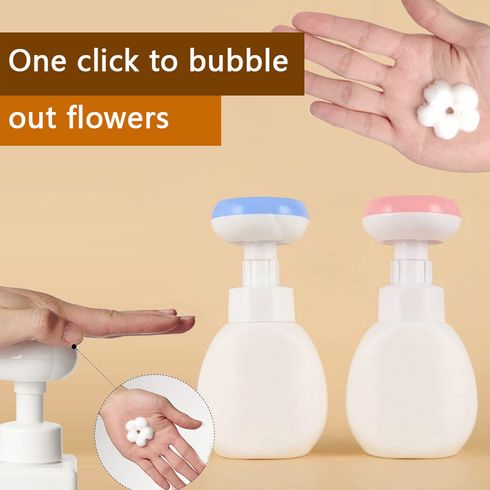 300ML Flower Type Foaming Soap Dispenser Refillable Pump Bottle for Shower Gel Liquid Hand Soap Facial Cleanser Bathroom Supplies