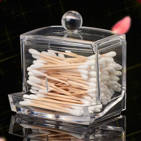 Transparent Cotton Swab Box Jewelry Storage Box White big image 6