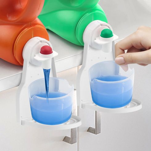 Laundry Detergent Cup Holder, Drip Tray Catcher for Laundry Fabric Softener, No More Mess and Drips