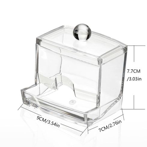 Transparent Cotton Swab Box Jewelry Storage Box White big image 1