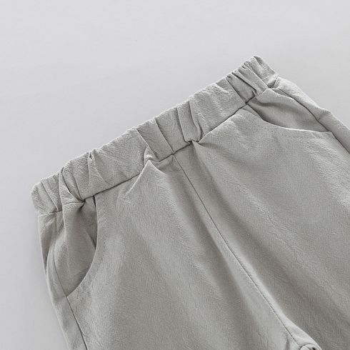 2pcs Baby Boy 100% Cotton Allover Tree Print Short-sleeve Tee & Shorts Set Grey big image 7