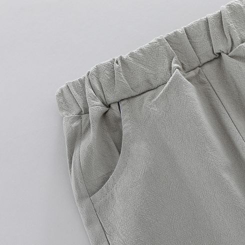 2pcs Baby Boy 100% Cotton Allover Tree Print Short-sleeve Tee & Shorts Set Grey big image 8