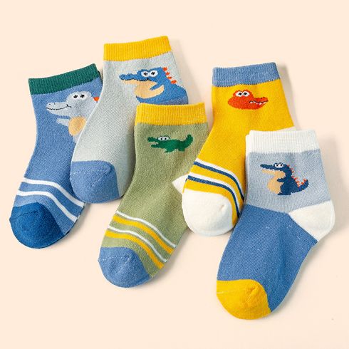 5-pairs Baby / Toddler Cartoon Dinosaur Jacquard Socks
