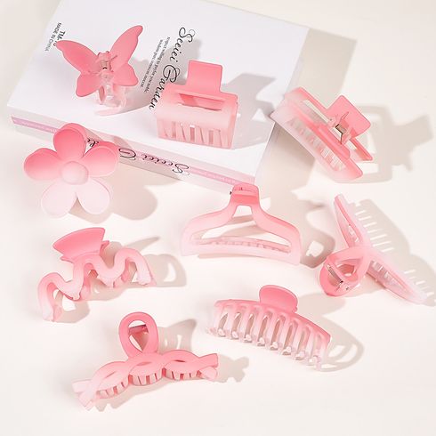 9-pack Gradient Hair Claw for Mom and Me