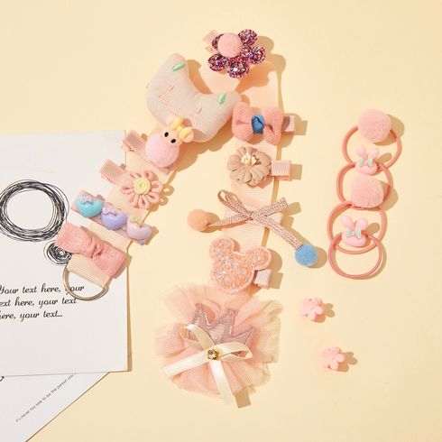 18pcs/set Multi-style Hair Accessory Sets for Girls (The opening direction of the clip is random) Rose Gold big image 6