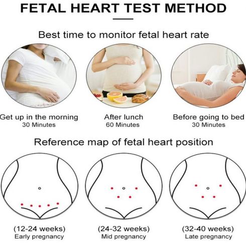 Baby Heart Rate Detection Instrument Doppler Heart Instrument Monitoring Home Pregnant Prenatal Baby Heart Rate Detector White big image 2