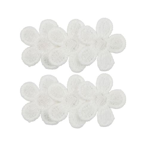 2-pack Embroidered Cloth Hair Clips for Girls White big image 3