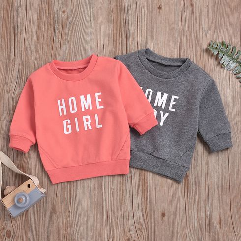 100% Cotton Letter Print Long-sleeve Baby Pullovers