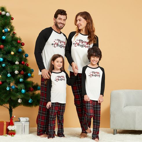 Christmas Letter Print Family Matching Pajamas Sets(Flame Resistant)