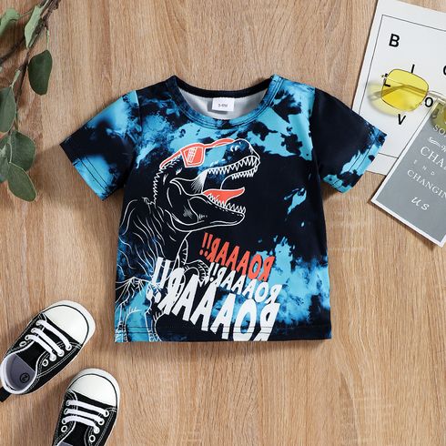 Baby Boy 95% Cotton Short-sleeve Dinosaur and Letter Print T-shirt
