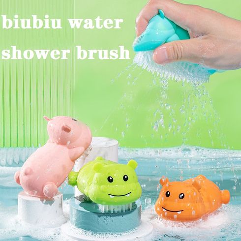Escova de chuveiro de xampu de desenho de bebê escova massageadora de cabeça escova de cabelo pente de lavagem de cabelo fornecimento de banho de bebê fácil de segurar