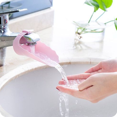 Children's Faucet Extension, Faucet Extender for Kids Hand Washing, Faucet Baby Guide Sink Extender Device Water Diverter Pink big image 2