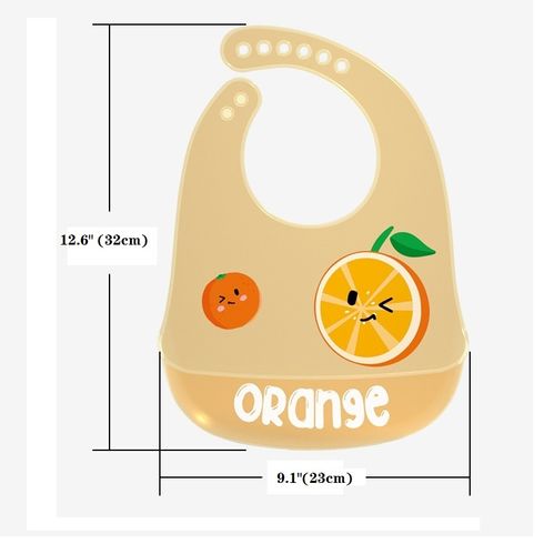 Baby Fruit Pattern Silicone Bibs Ultra Thin Soft Waterproof Feeding Bibs Pink big image 8