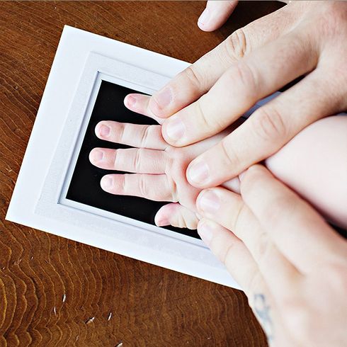 Non-Toxic Baby Handprint Footprint Inkless Hand Inkpad Watermark Infant Souvenirs Casting Clay Newborn Souvenir Gift Pink big image 3