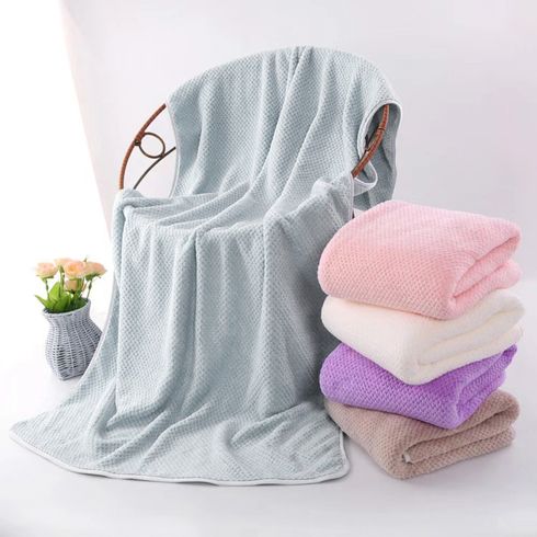 Soft Household Bath Towel Coral Fleece Super Absorbent Towel Bathrobe Bath Blanket 27.56X55.12inch