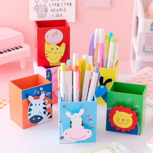 Animal Pattern Pencil Holder Pen Container Storage Box for Office Desk Home Decoration