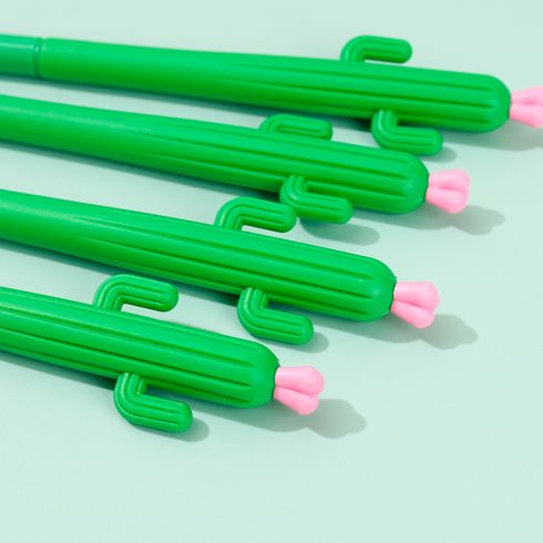 4-pack Cactus Shaped Gel Pens Creative Gifts Black Ink Cacti Pen Cute Saguaro Gel Ink Pens Ball Point Pens for Office School Supplies Prize Student Creative Gift Pink big image 1