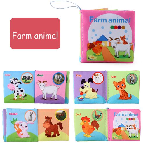 Baby Cloth Book Baby Early Education Cognition Farm Animal Vegetable Animals Wearing Transportation Sea World Cloth Book Rosa big image 1