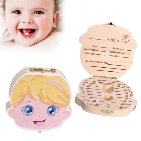 Baby Tooth Box Deciduous Teeth Keepsake Saver Boxes Wooden Kids Keepsake Container to Keep the Childhood Memory