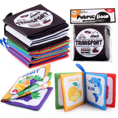 Baby Soft Cloth Book Transport Animals Number Cognition Early Education Toys with Sound Paper