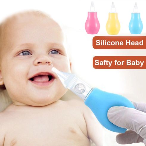 Silicone Baby Nasal Aspirator Safe Newborn Nose Cleaner Mucus Sucker Suction Snot Tweezers