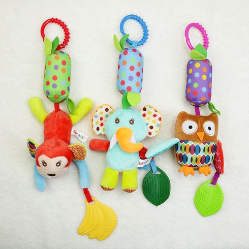 Baby Hanging Teething Rattle Toys Soft Activity Crib Stroller Toys Animal Shape for Toddlers Baby Girls Baby Boys Green big image 2