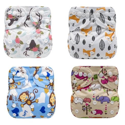 Baby Cartoon Cloth Diaper Washable Adjustable Waterproof Breathable Eco-friendly Diaper