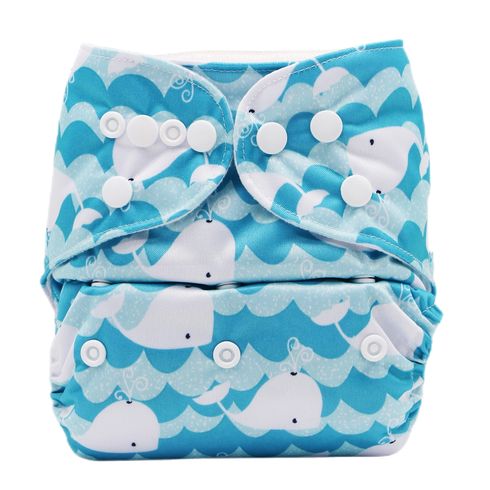 Cartoon Baby Washable Adjustable Cloth Diaper Waterproof Breathable Eco-friendly Diaper Color-A big image 2