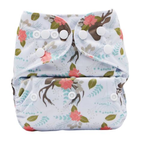 Baby Cartoon Cloth Diaper Washable Adjustable Waterproof Breathable Eco-friendly Diaper Color-A big image 2