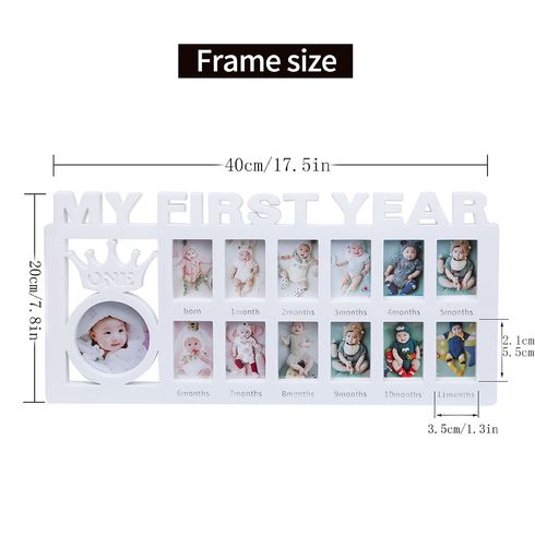 My First Year Frame Baby Picture Keepsake Frame for Photo Memories for Newborn Gifts White big image 1