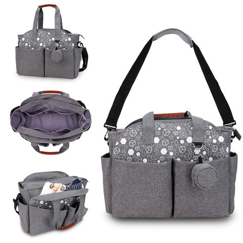 Multifunction Maternity Baby Bag Diaper Bag Adjustable Waterproof Large Capacity Mommy Bag with Detachable Pacifier Holder Case and Zipper Closure Wipes Pocket