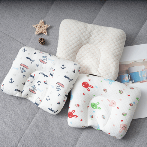 Baby 100% Colored Cotton Cute Cartoon Pillow Baby Head Shaping Pillow for Preventing Flat Head Syndrome