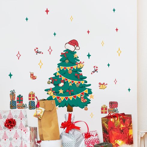 Christmas Tree Wall Stickers Wall Art Decals for Xmas Kindergarten Room Living Room Background Decoration