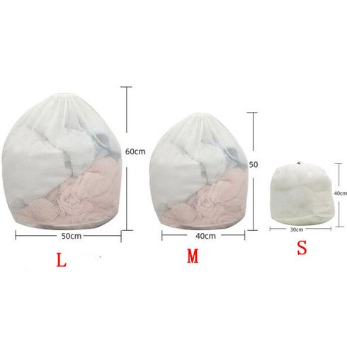 1pc/3pcs Mesh Laundry Bag with Drawstring, Bra Underwear Products Household Cleaning Tools Accessories Laundry Wash Care White big image 7