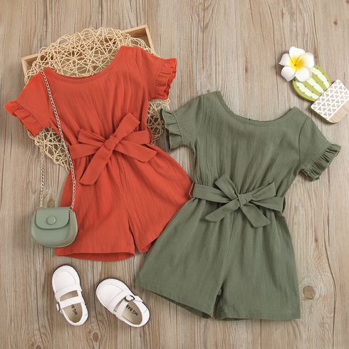 Toddler Girl Casual Solid Jumpsuit