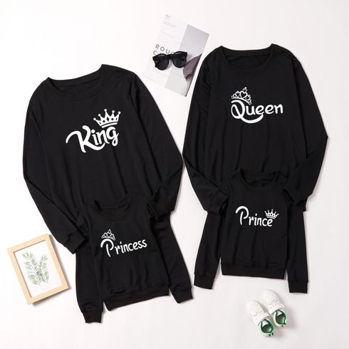 Crown Letter Print Family Matching Sweatshirts