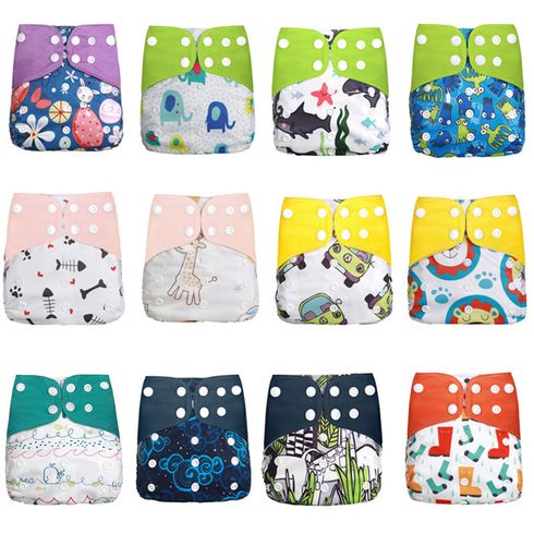 Cute Baby Washable Adjustable Cloth Diaper Waterproof Breathable Eco-friendly Diaper