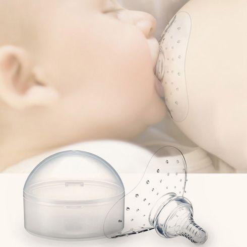 2 件裝哺乳用乳頭護罩，帶儲物盒，可保護乳頭酸痛或破裂