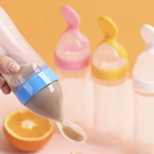 Silicone Baby Food Dispensing Colher, 90ml / 3oz Infant Food Squeeze Feeder