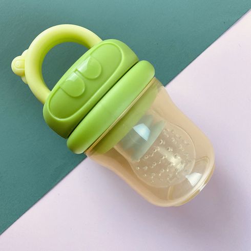 Baby Fruit Feeder | Fresh Food Feeder Pacifier | Silicone Teething Toy Teething Relief Appetite Stimulation for Baby Feeding Light Green big image 2