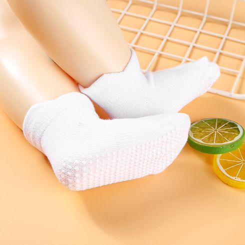 Baby / Toddler Solid Antiskid Socks White big image 3
